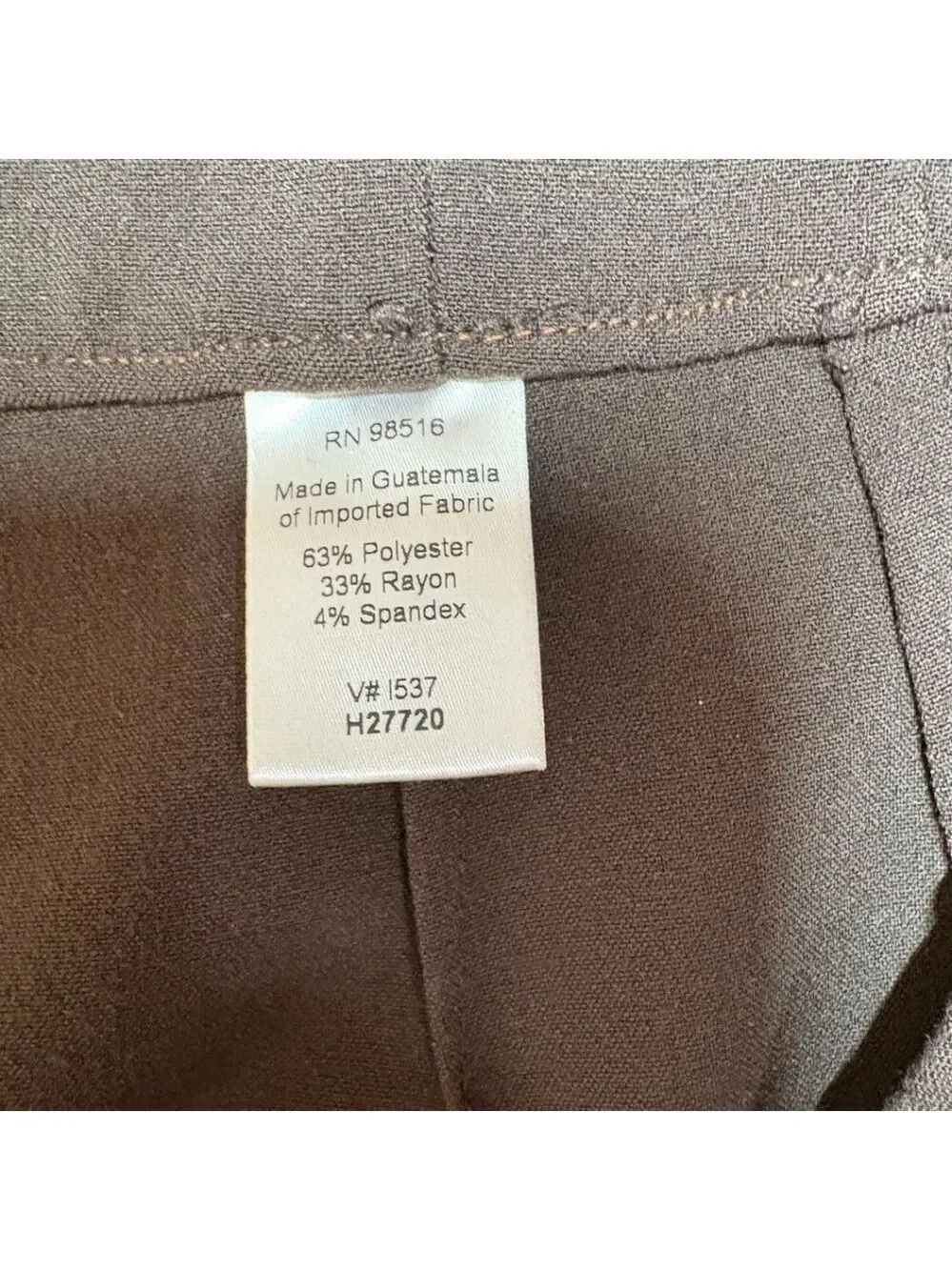 COLDWATER CREEK Stretch Poly Rayon Wide Leg Flat Front Trousers Dark Brown Sz 16 - Picture 9 of 11